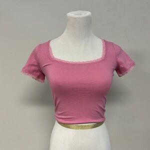 Hollister Pink Fitted Crop T-Shirt